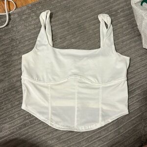 cropped white corset tank size medium